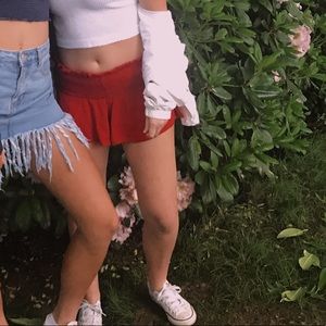 Red Free People Flowy Shorts